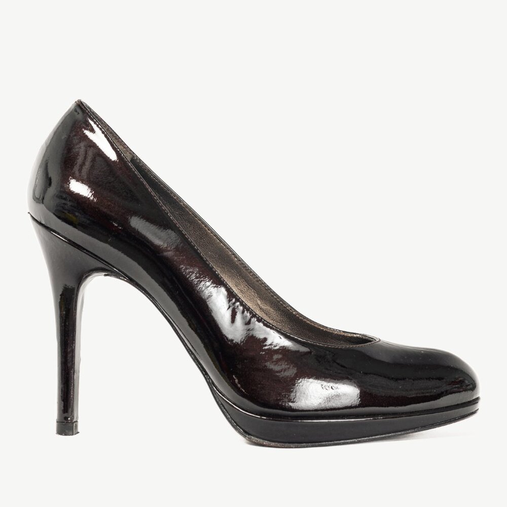 Stuart by Stuart Weitzman Brown Patent Leather Platform Pumps